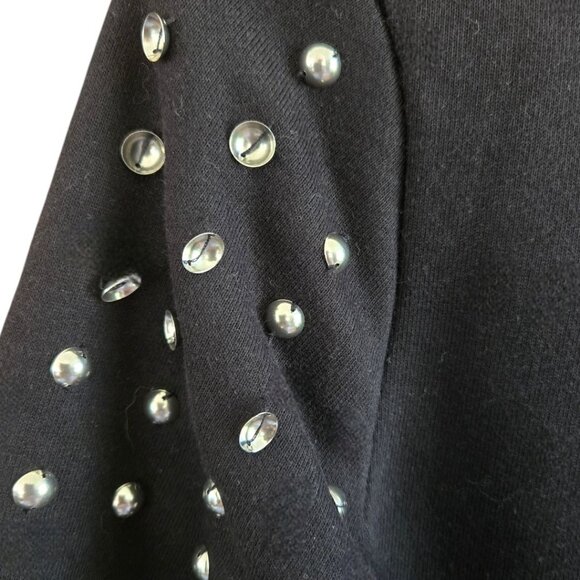 Guess Black Studded Bomber Jacket Womens Small Zip Front Metallic Embellished - Picture 4 of 7